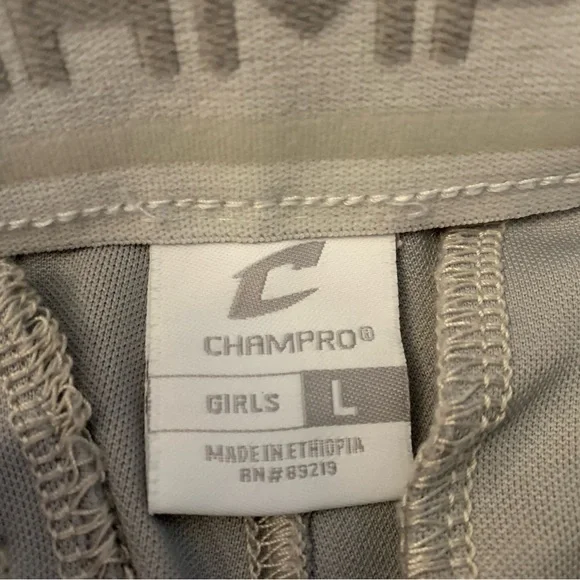 Champro Girls Softball Pants Low Rise Gray Youth Size Large - Picture 5 of 7